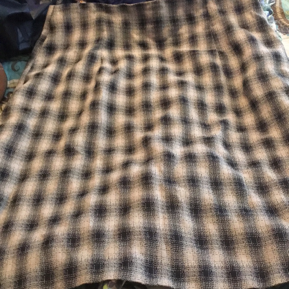 Black and white vintage checked mini skirt.